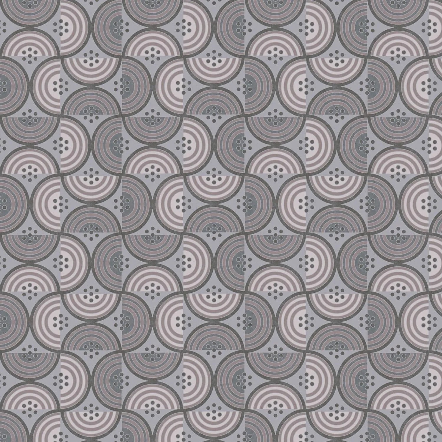 PROFHOME 390614-GU Retro Tapete Geometrisch Grau Anthrazit Taupe Creme 0,53 m x 10,05 m 5,33 m2