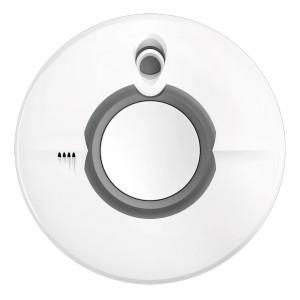 Weißer, kabelloser Yale Rauchsensor Smart Alarm für Alarmanlagen.
