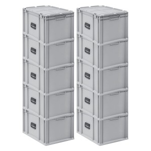 PROREGAL Spar Set 10x Eurobox Nextgen Portable HxBxT 335 x 40 x 60 cm 65 Liter Eurobehälter Transportbox Transportbehälter Stapelbehälter
