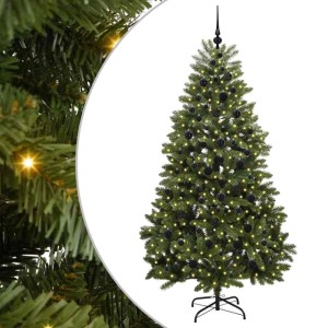 vidaXL Künstlicher Weihnachtsbaum Grün 210 cm PVC und Metall 3395695