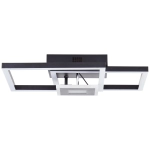 Moderne, schwarze LED-Deckenleuchte Lenora, 40x40 cm, mit schwenkbaren Elementen für flexible Beleuchtung.