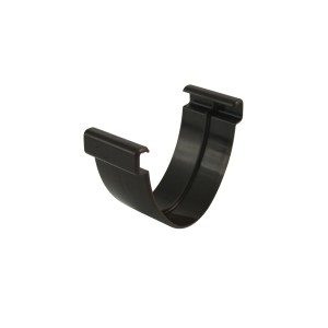 Braune Marley Duplex Rinnenverbindungsschale RG 80 zur Verbindung von Dachrinnen.