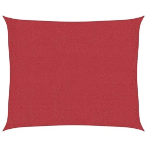 Rechteckiges, rotes vidaXL Sonnensegel (2,5x3 m) aus HDPE-Gewebe für UV-Schutz im Garten.