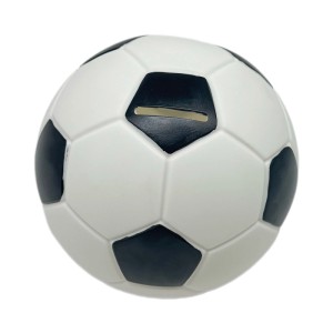 Relaxdays Fußball Spardose Kunstharz Kunststoff Schwarz Weiß 15 cm x 15 cm 300 g