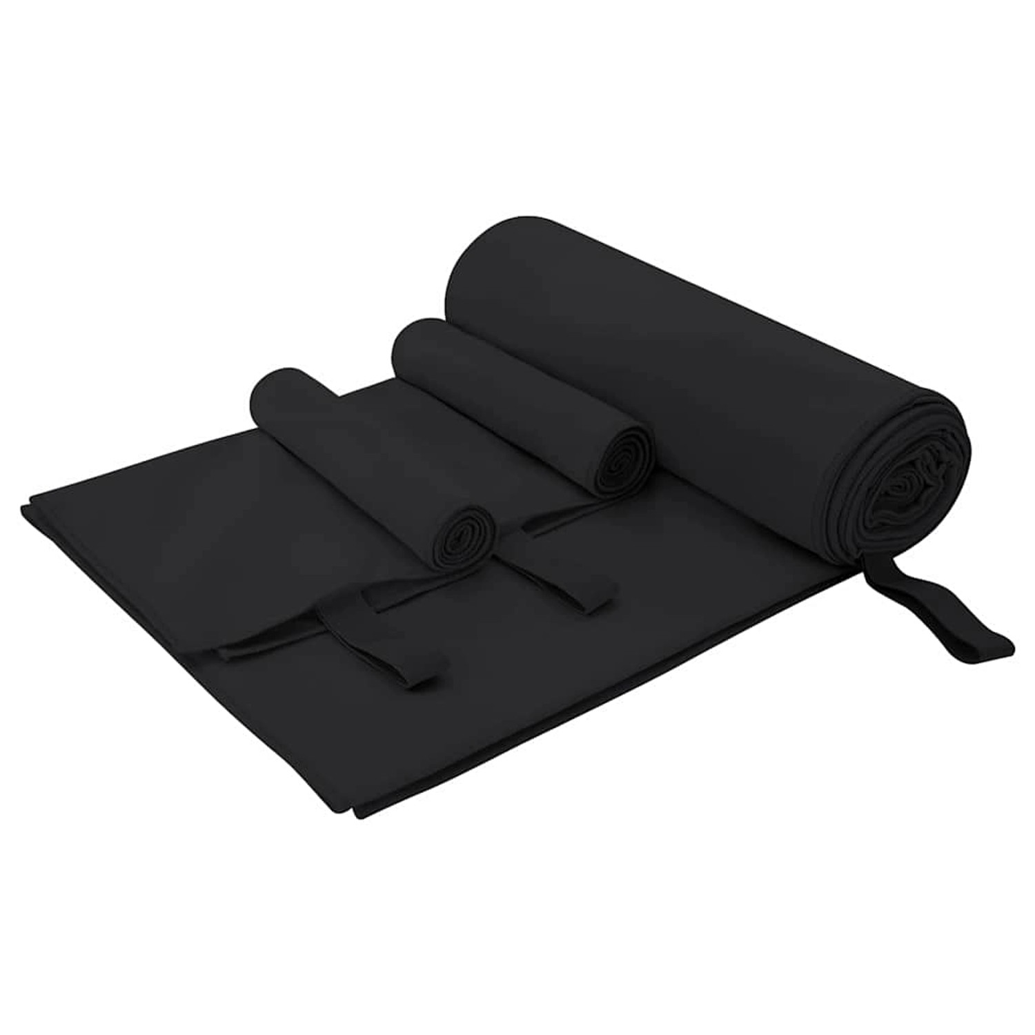 vidaXL Sporthandtuch Set 3-Tlg Schwarz Polyester und Polyamid 42011499 günstig online kaufen