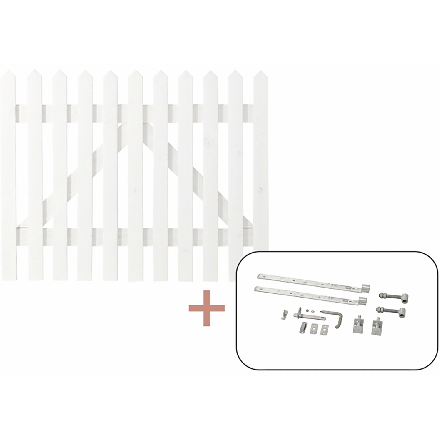 Einzeltor Skagen Lux Nadelholz Weiß 100 cm x 80 cm günstig online kaufen