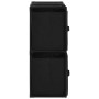 Schwarzer vidaXL Lagerschrank mit 4 Stoffkörben, ideal für Büro und Zuhause.