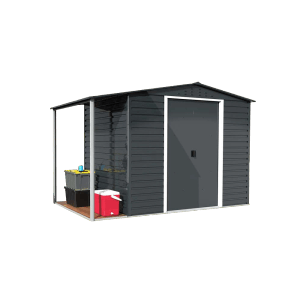 DURAMAX Metall-Gerätehaus Alpine 2,4x1,8m mit Anbau in Anthrazit