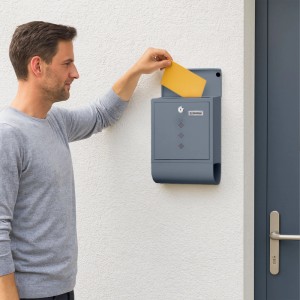 Relaxdays Briefkasten mit Zeitungsfach Eisen Anthrazit Abschließbar 38 cm x 31 cm x 13 cm 2,7 kg