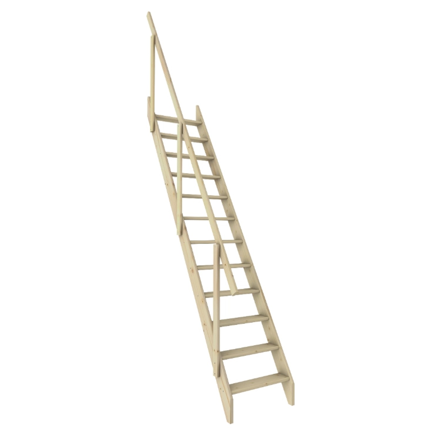 Kordo Raumspartreppe Mit Geländer Aus Tannenholz B60 cm Madrid günstig online kaufen