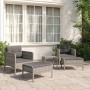 Graues 5-tlg. Garten Lounge Set aus Rattan mit Kissen. Gartenmöbel für Terrasse und Garten.