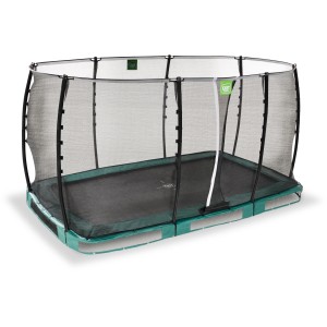 Grünes EXIT Allure Classic Bodentrampolin 214x366 cm mit Sicherheitsnetz.