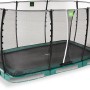 Grünes EXIT Allure Classic Bodentrampolin 214x366 cm mit Sicherheitsnetz.