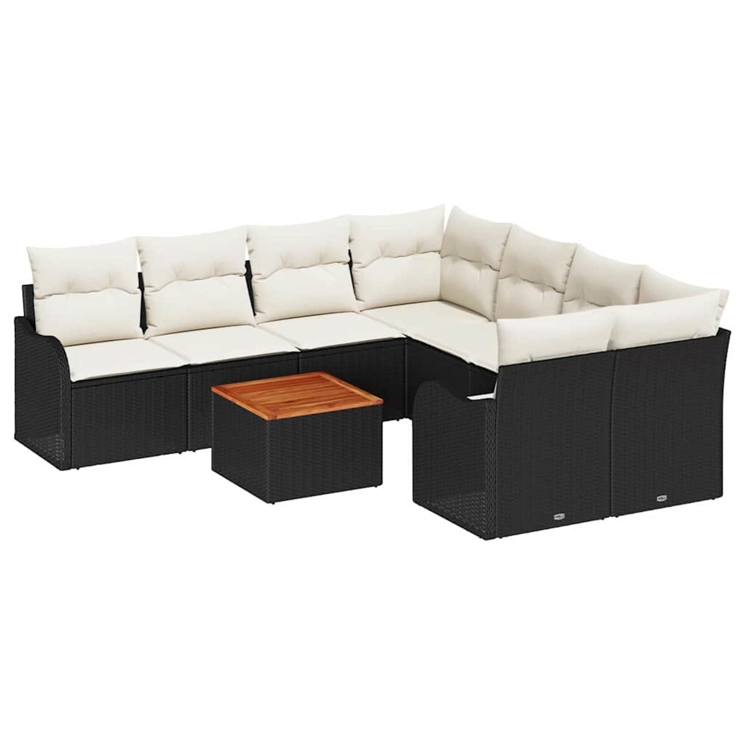 vidaXL Garten-Sofa-Set 9-Tlg Schwarz Weiß 3356101 günstig online kaufen