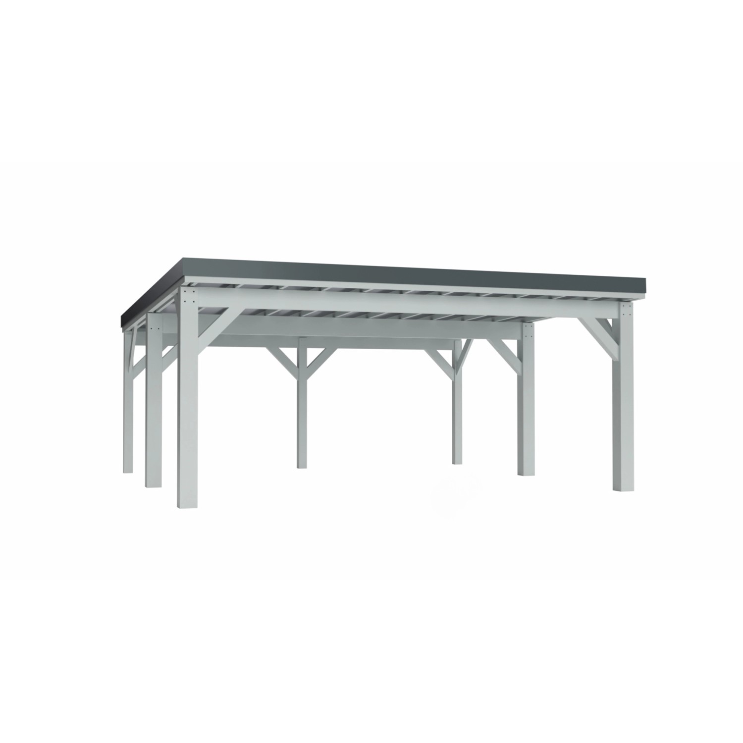 Holzbrüder Carport Ralf 36 250 kg/m² Reinweiß-Dunkelgrau günstig online kaufen