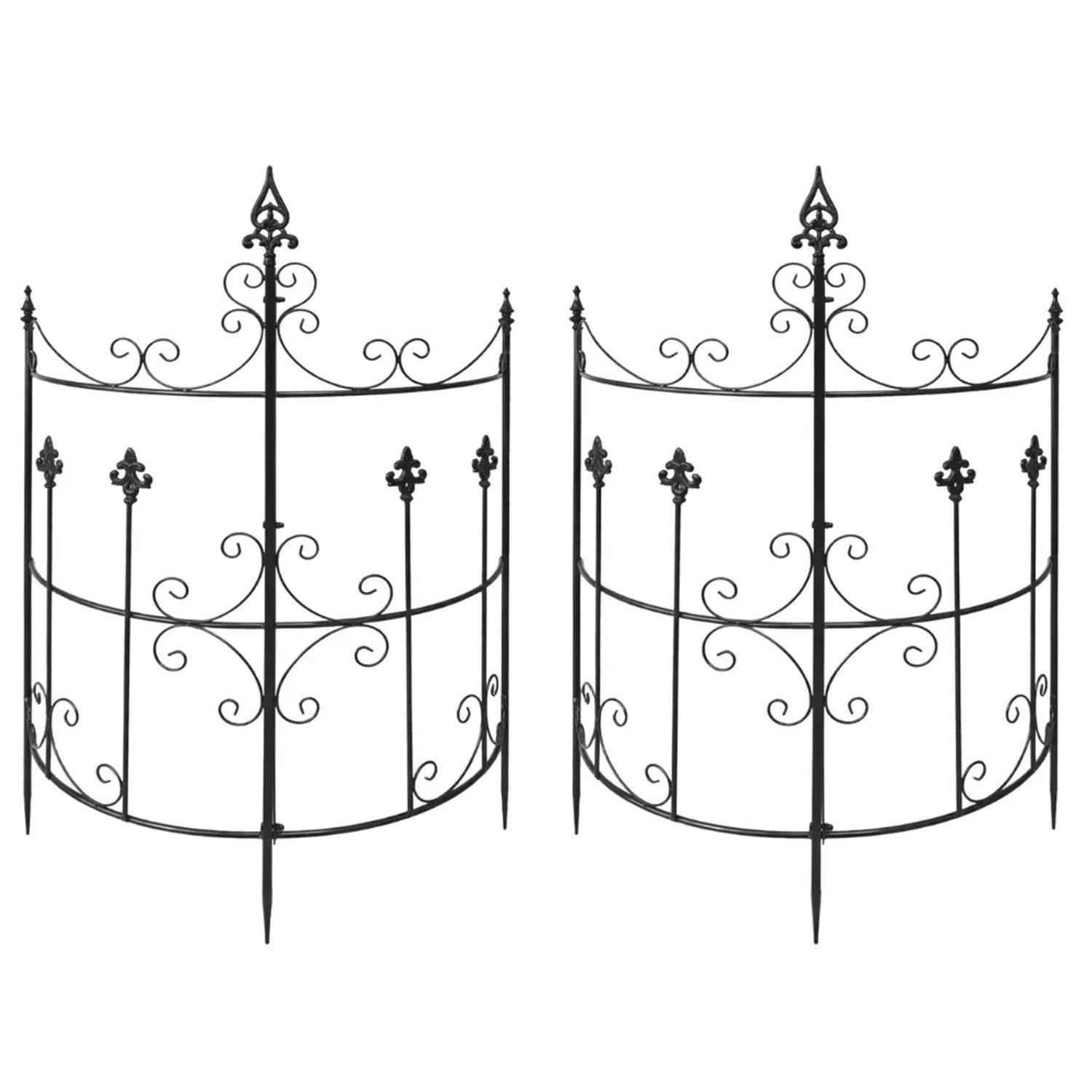 DELUKE Rankgitter HUGO 2er Set 73x33x123cm Metall Anthrazit Rankhilfe Kletterpflanzen Gartendekoration