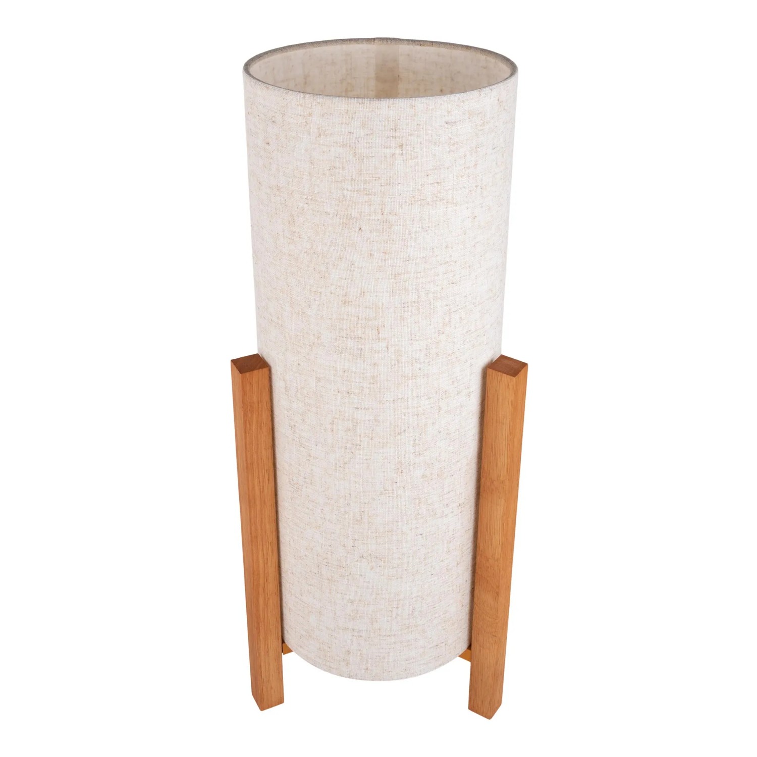 Näve Tischleuchte Matilda mit Leinen-Schirm und Holzfuß, 52cm hoch.