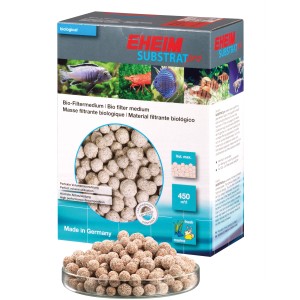 Eheim SubstratPro Bio-Filtermedium, 2.000 ml, für Aquarienfilter, in Verpackung und Schale.