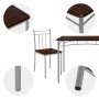 ML-Design Essgruppe, 5-teilig, Eiche Dunkel. Esstisch mit 4 Stühlen, Metallgestell.