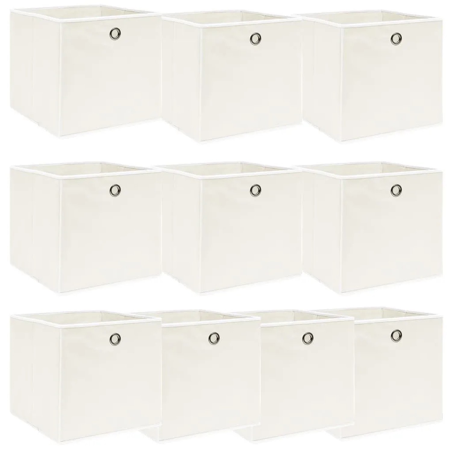 vidaXL Aufbewahrungsboxen 10 Stk Weiß 32x32x32 cm Stoff 288351