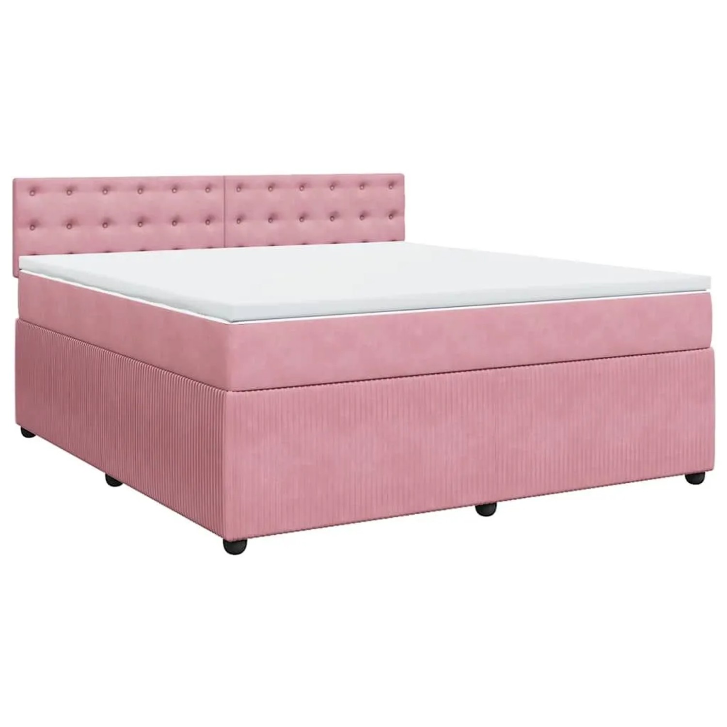 vidaXL Boxspringbett mit Matratze Rosa 180x200 cm Samt 3287823 günstig online kaufen