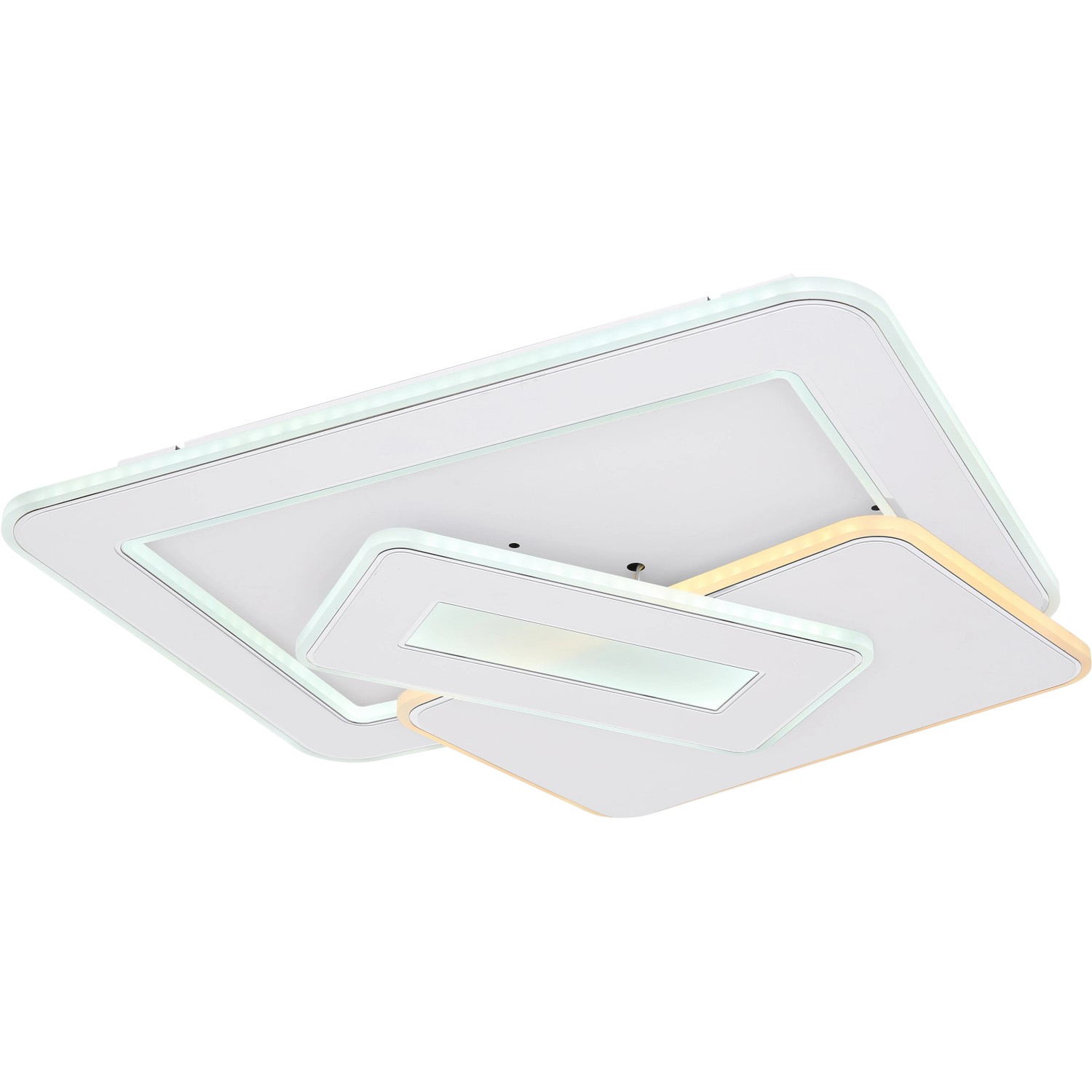 Weiße LED-Deckenleuchte Kique, smarte Lampe mit Farbwechsel und Fernbedienung.