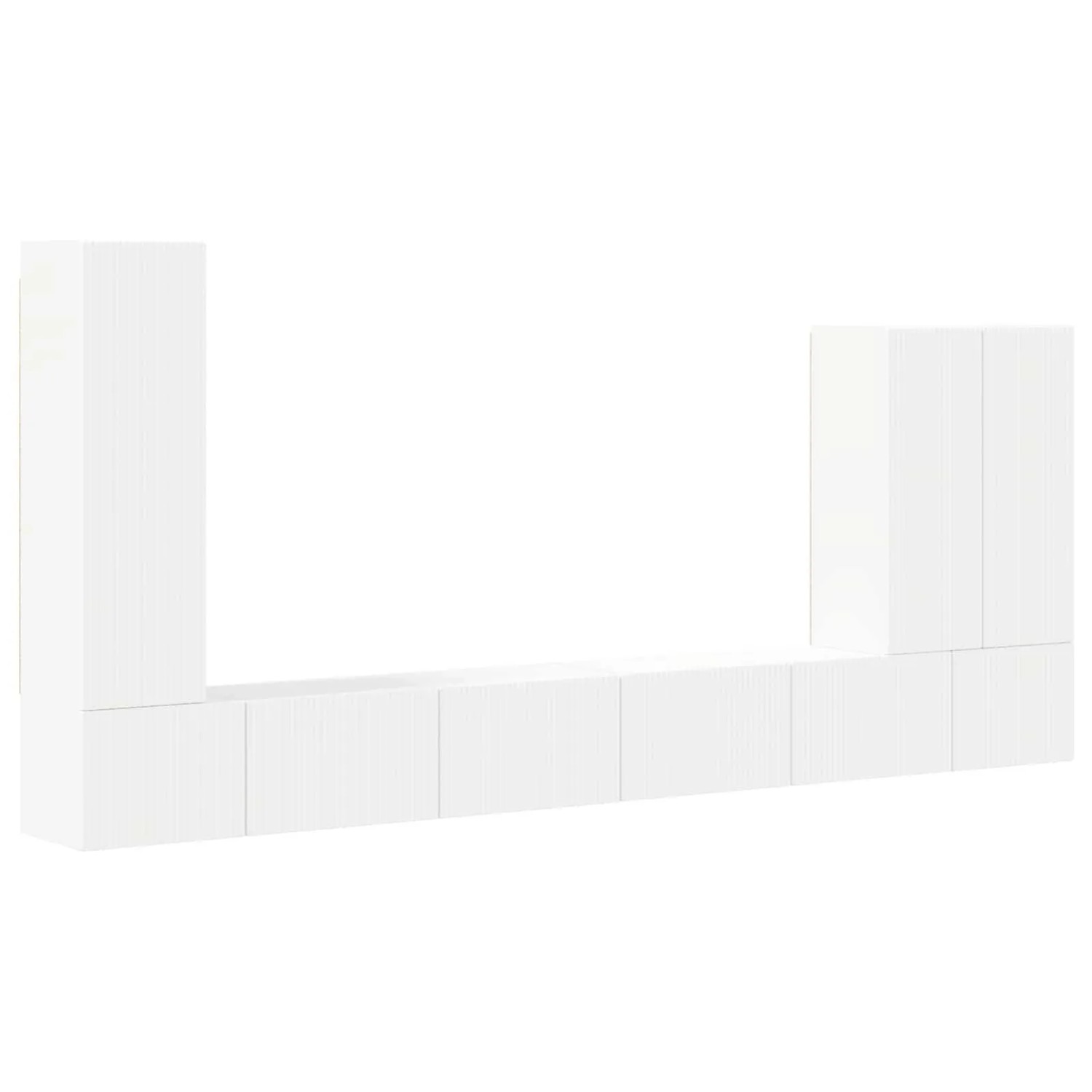 vidaXL TV-Wandregal-Set Wandmontiert 6 Stk Weiß 3408952