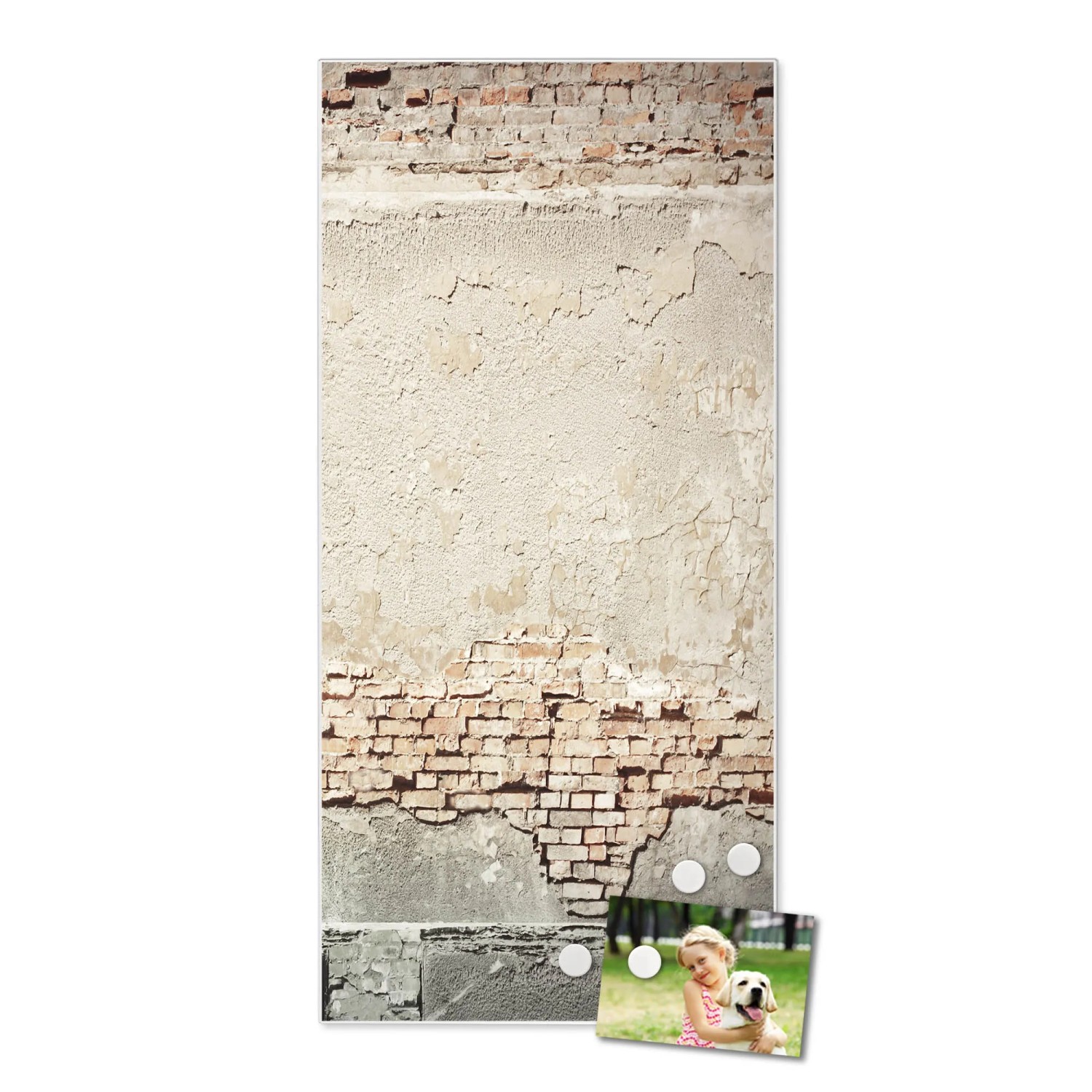 Banjado Magnettafel 30x75 Cm – Magnetwand Mit Motiv 'Bon Appétit', Inkl. 4 Magneten & Montageset