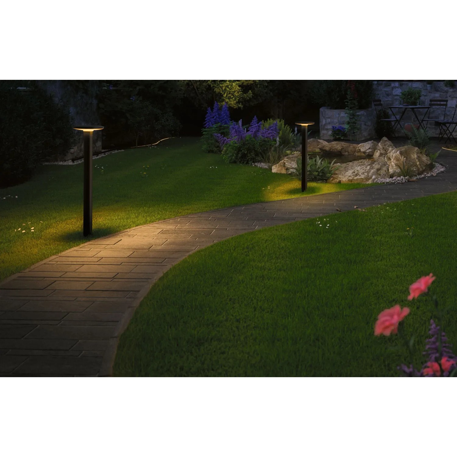 Paulmann LED-Wegeleuchten Plate Plug & Shine, anthrazit, beleuchten Gartenweg mit warmem Licht.