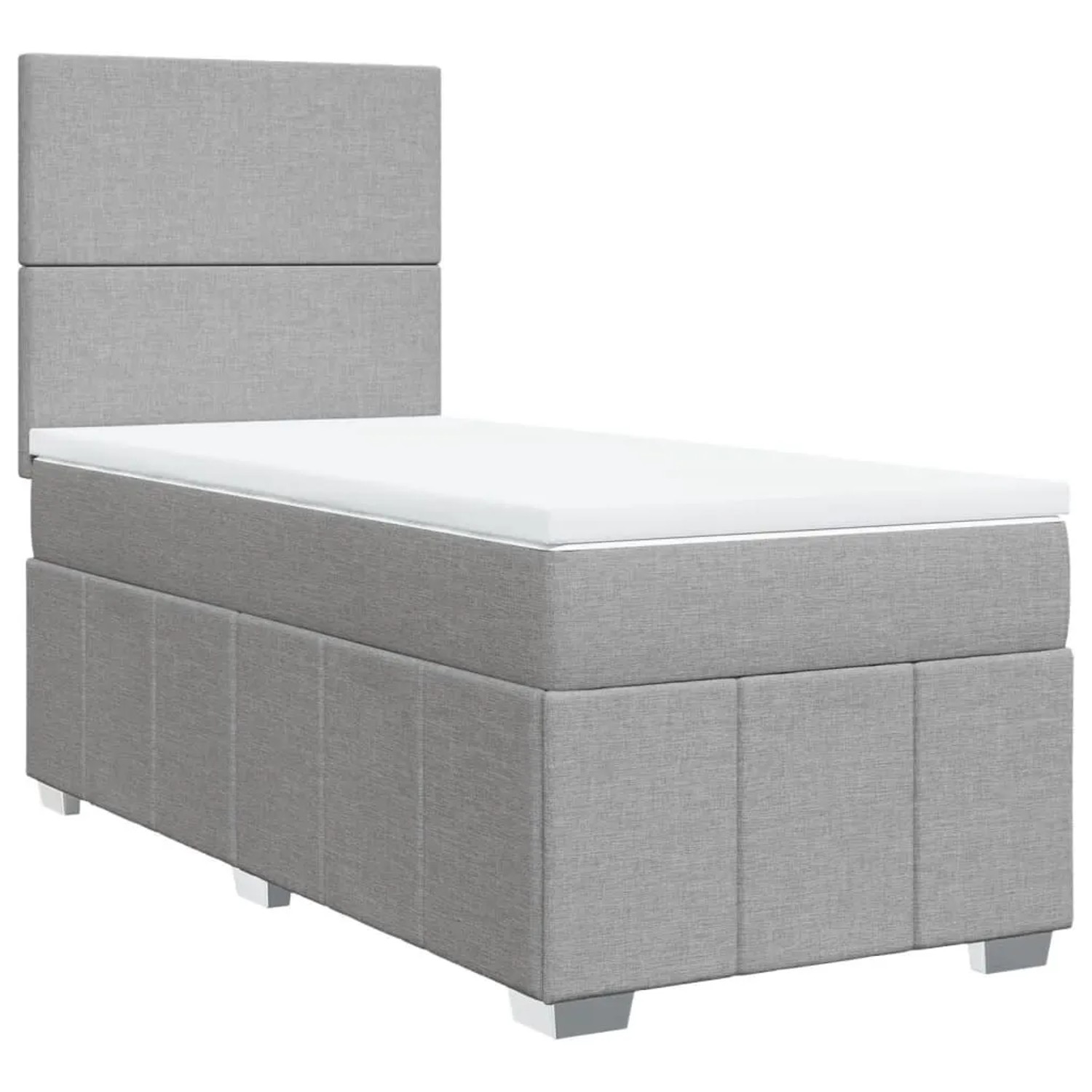 vidaXL Boxspringbett mit Matratze Hellgrau 100x200 cm Stoff 3293872