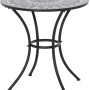 Runder, grauer Gartentisch Siena Garden Como, Ø 70 cm, mit Stahlgestell und Mosaikmuster.
