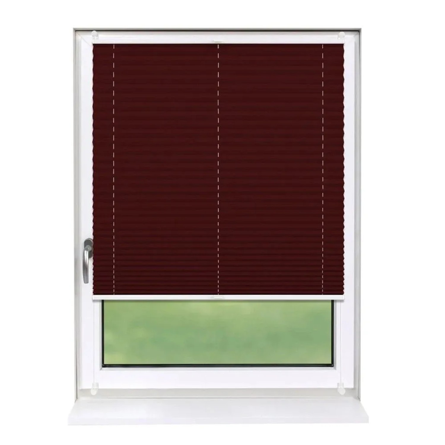 Deco-Raum Plissee Basic ohne Bohren 90x150cm Weinrot Blickdicht Klemmfix