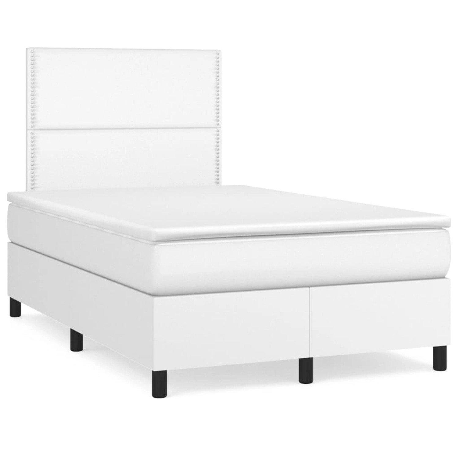 vidaXL Boxspringbett mit Matratze Weiß 120x200 cm Kunstleder 3142774 günstig online kaufen