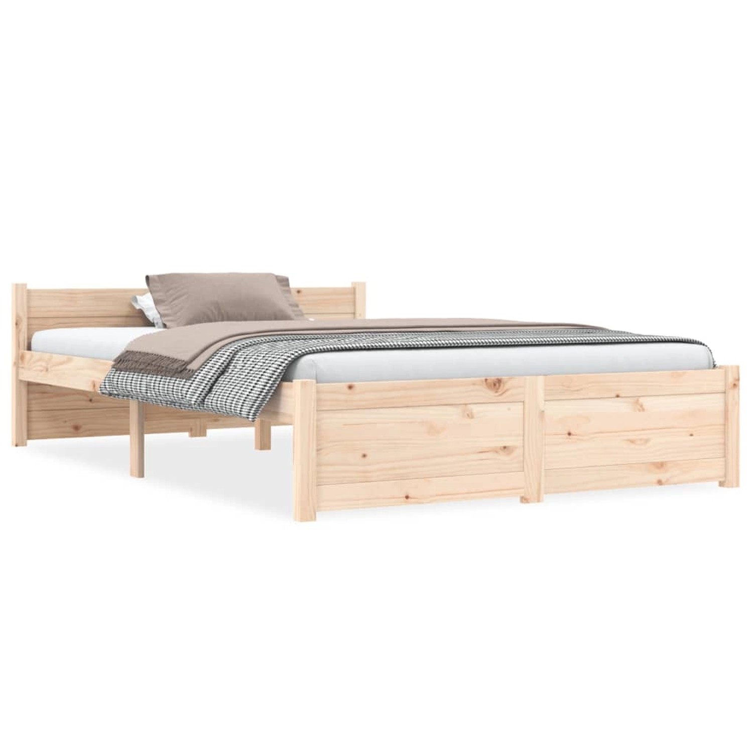 Vidaxl Massivholzbett 135x190 Cm 4ft6 Double günstig online kaufen