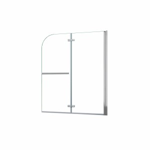 Duschparadies 100 x 140 cm Badewannenaufsatz 2tlg Faltwand 6mm Nano Glas Dusche Badewannenfaltwand Duschabtrennung Hochglanz Verchromt