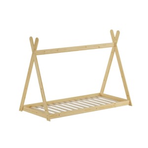 Erst-Holz Kinderbett Spielbett Tipi Bett 90 x 200 cm Kiefer Massiv Modell 27 Rollrost inkl.