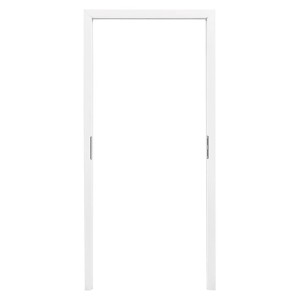 Weiße Blockzarge (86x198,5x4,5cm) für Zimmertüren, ähnl. RAL 9010, Rechtsanschlag.