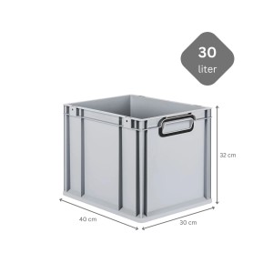 PROREGAL SparSet 5x Eurobox Nextgen Color HxBxT 32x30x40cm 30 Liter Griffe Schwarz Geschlossen Grau Eurobehälter Transportbox Transportbehälter