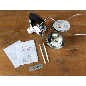 Luce Design City Pendelleuchte, 45cm, weiß-chrom, mit Zubehör und Montageanleitung.