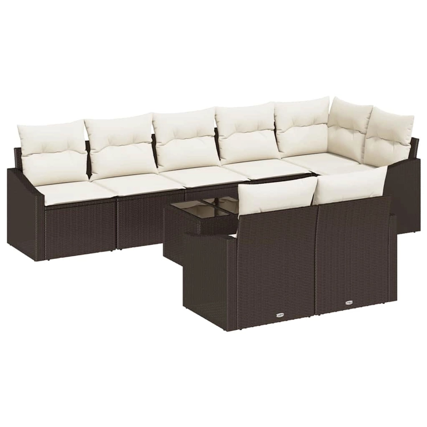 vidaXL Garten-Sofa-Set 9-Tlg Braun Poly Rattan 3346778 günstig online kaufen