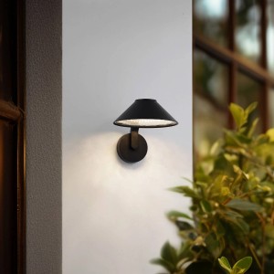 Lindby LED Wandleuchte Außen Capelo 10036712 Modern in Schwarz aus Aluminium 1-flammig