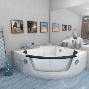 AquaVapore Eck-Whirlpool W05R-TH-SC, 140x140cm, mit Radio, Farblicht und Handbrause. Badewanne aus Acryl.