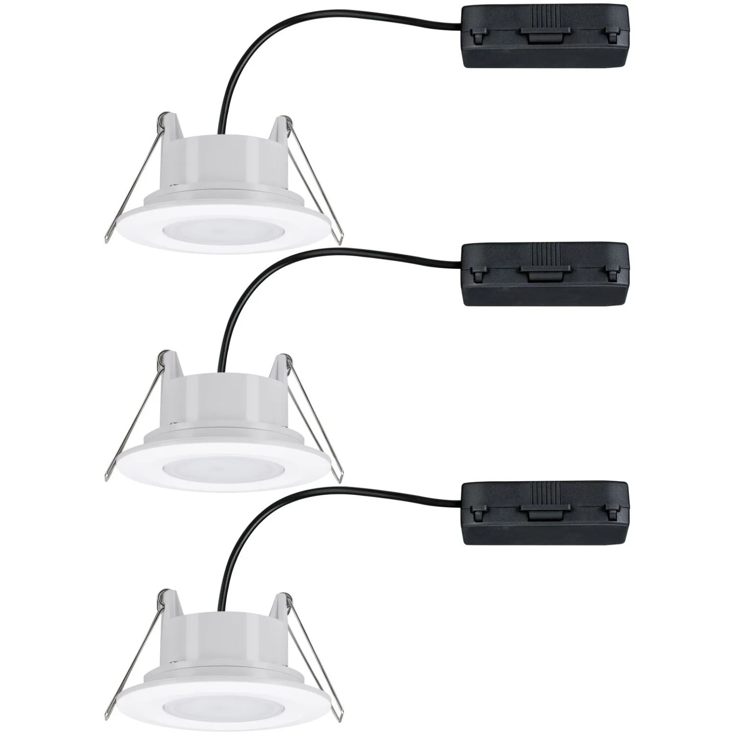 Paulmann LED Einbaustrahler Calla, 3er Set, weiß matt, schwenkbar, 4000K, IP65.