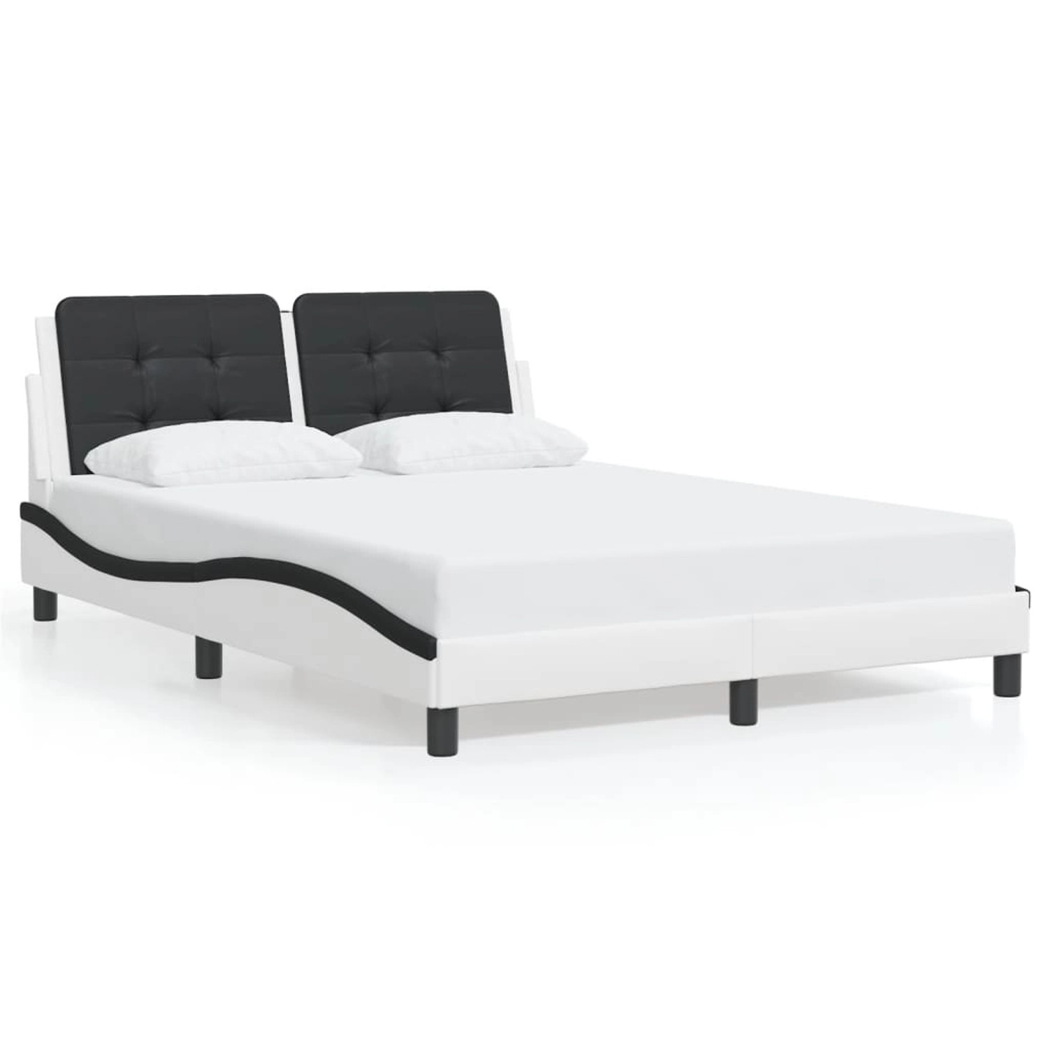 vidaXL Bettgestell ohne Matratze Zadar Weiß und Schwarz 120x200 cm Kunstled günstig online kaufen