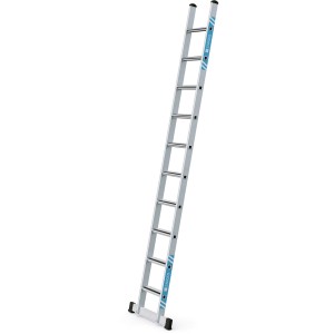 Zarges Anlegeleiter Saferstep mit 10 Stufen, eloxiert für sicheren Stand.