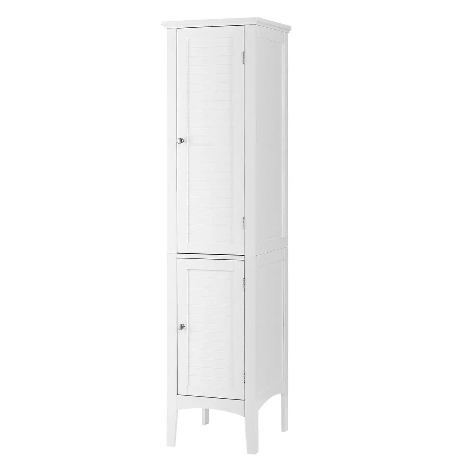 Costway Badezimmerschrank mit 5 Fächern Badezimmer Hochschrank Weiß