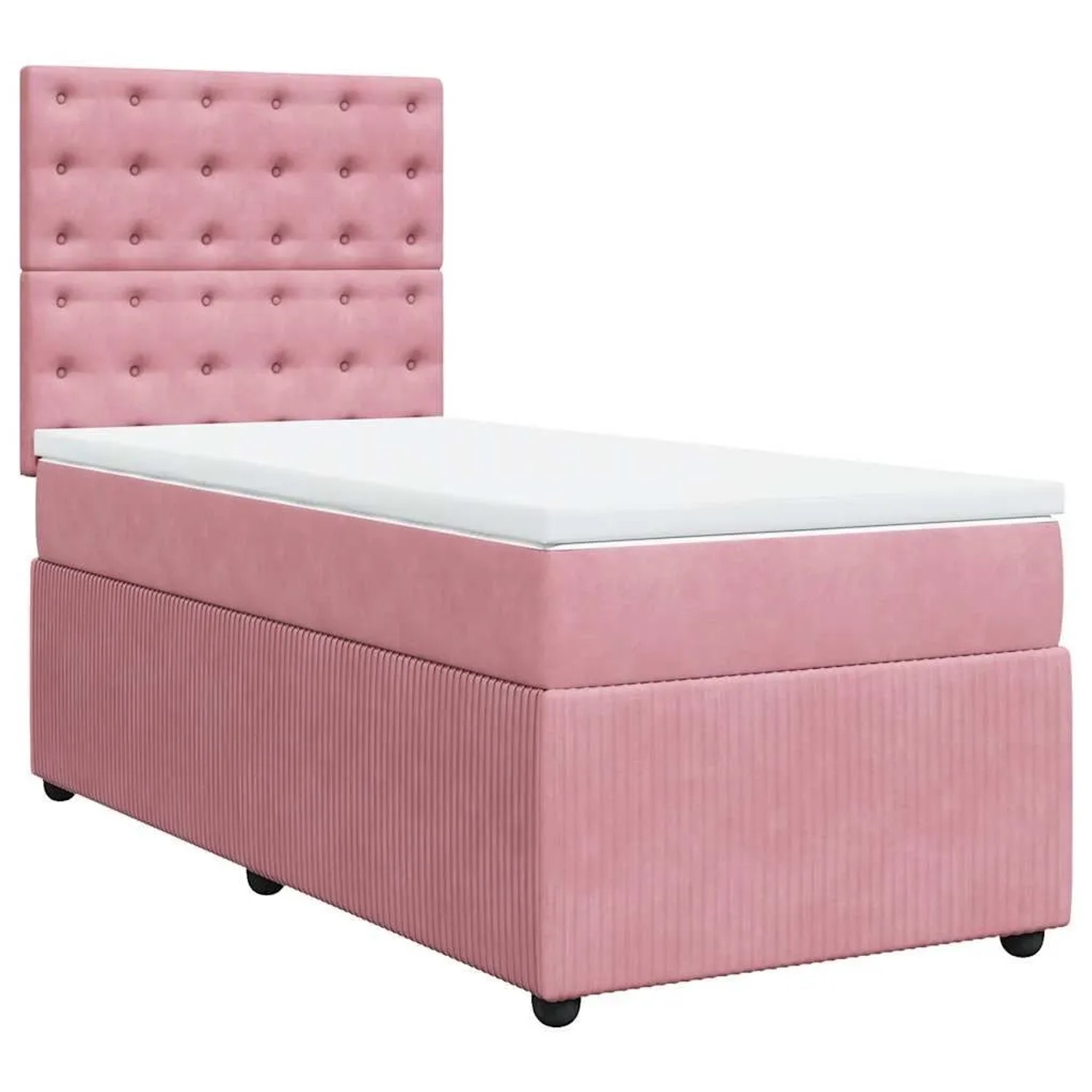 vidaXL Boxspringbett mit Matratze Rosa 80x200 cm Samt 3292207