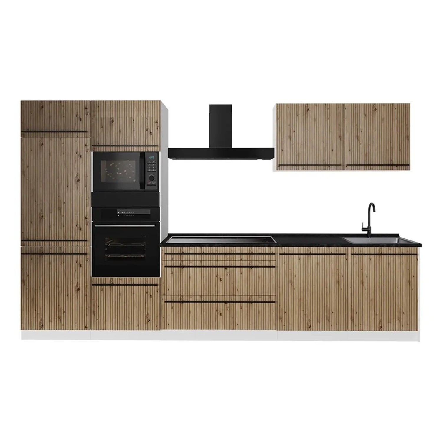 Vicco Küchenzeile R-Line Artisan-Eiche/Weiß 340 x 207 Arbeitsplatte Anthrazit Art Nr 67353