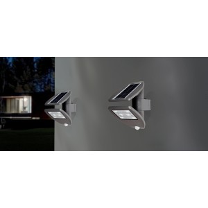 Lutec LED-Solarleuchte Zeta mit Bewegungsmelder, moderne Wandleuchte für den Außenbereich.