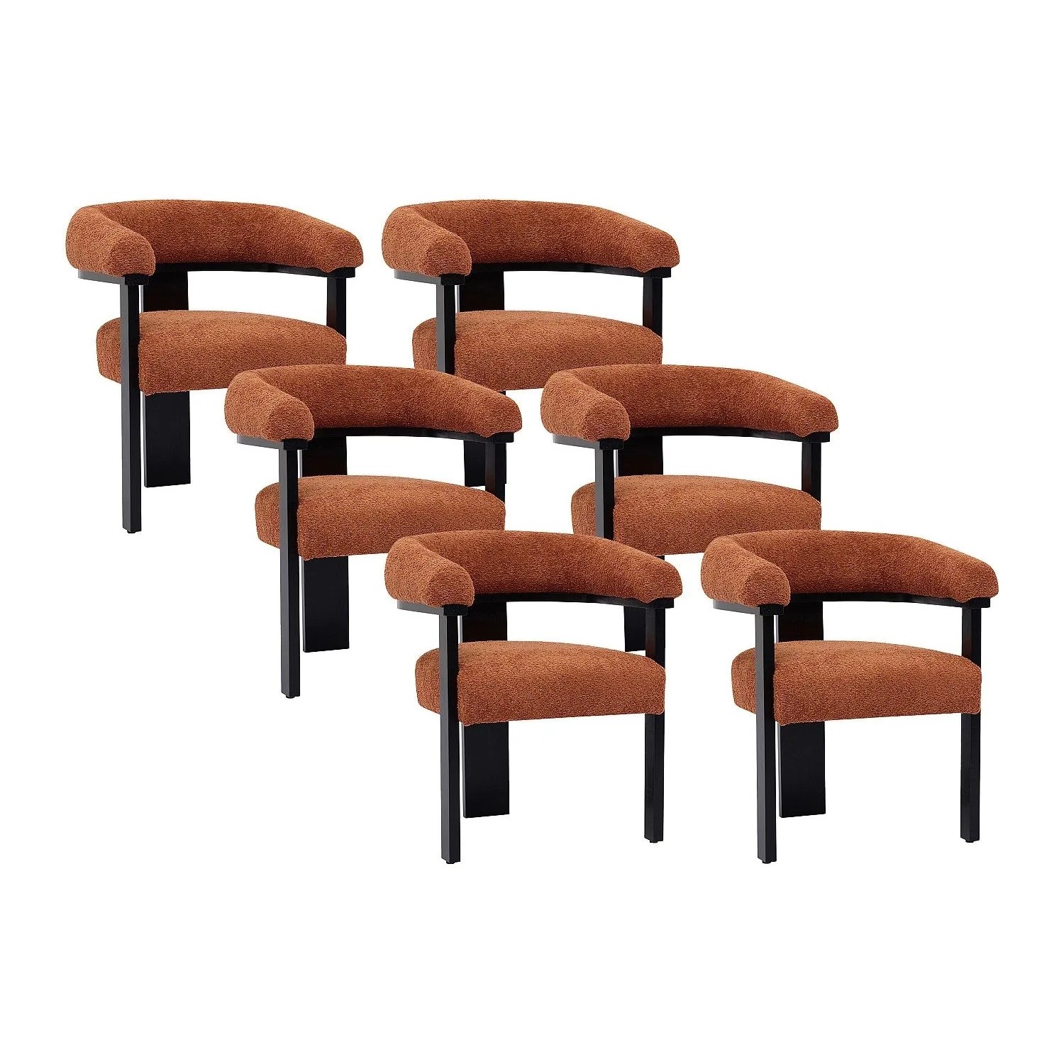 Vente-unique Stuhl Livelia Schwarz  Terracotta 64 cm